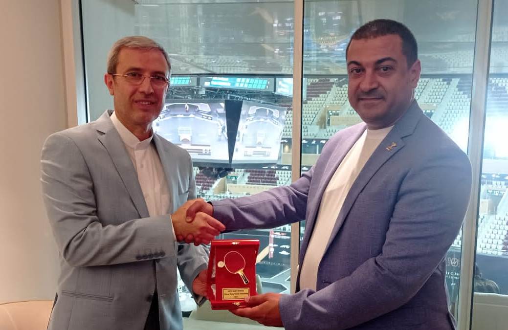 مهرداد علی قارداشی با طاریق الزومی رئیس فدراسیون تنیس روی میز اردن