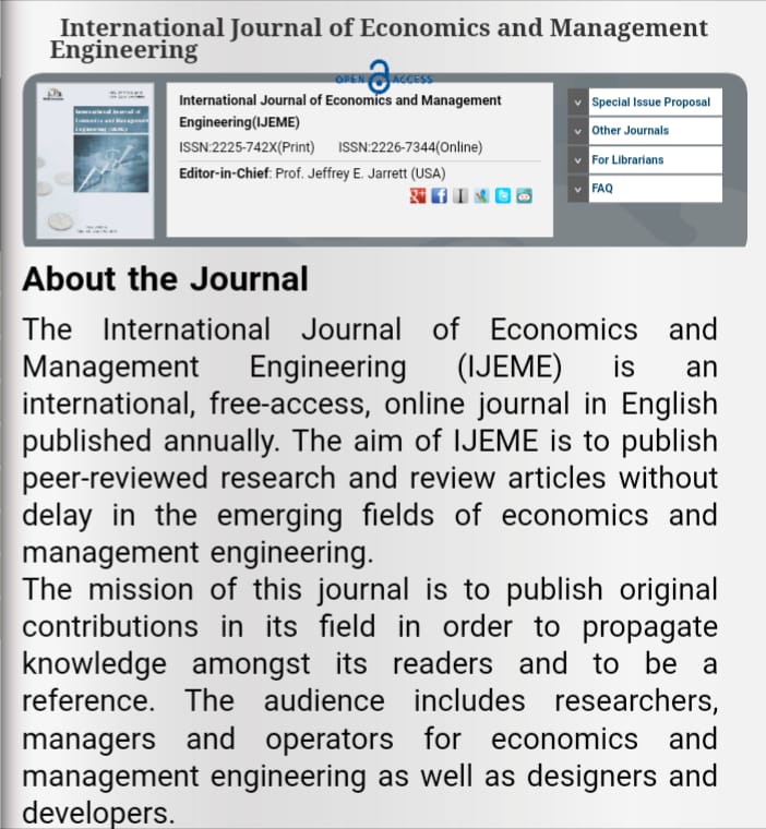 مجله اقتصاد و مهندسی مدیریت