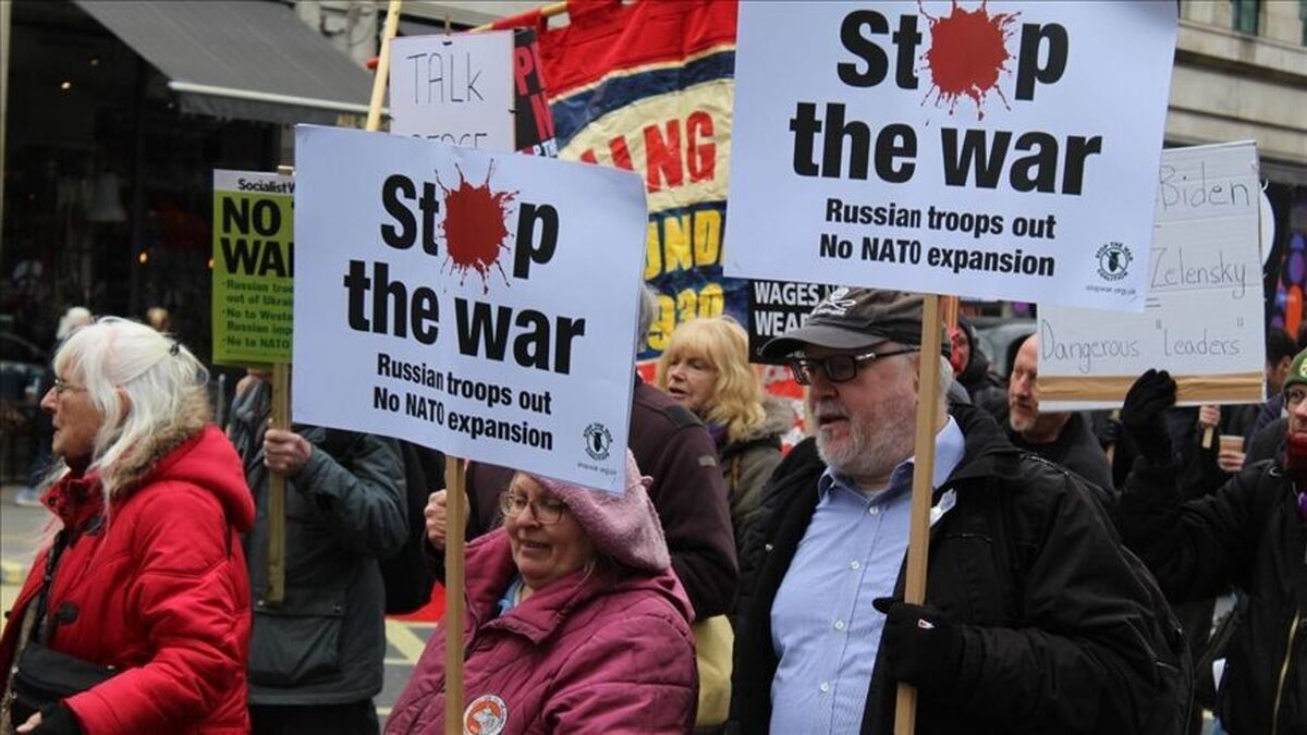 تظاهرات مردم لندن علیه ارسال سلاح به اوکراین