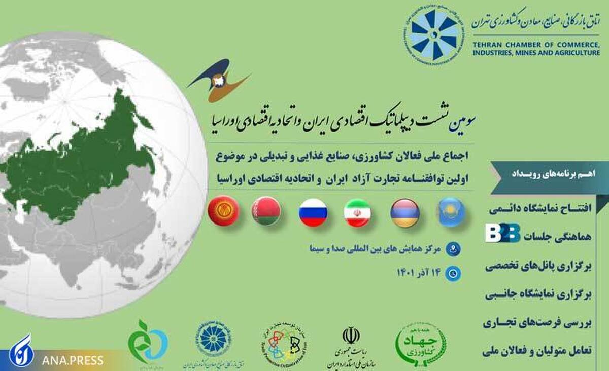 سومین نشست دیپلماتیک اقتصادی ایران و اتحادیه اقتصادی اوراسیا برگزار می شود