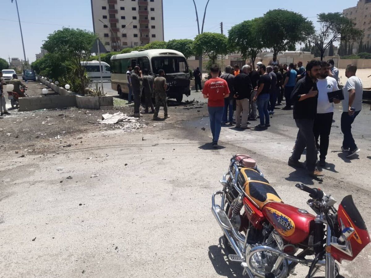انفجار موتورسیکلت  بمب‌گذاری شده در دمشق