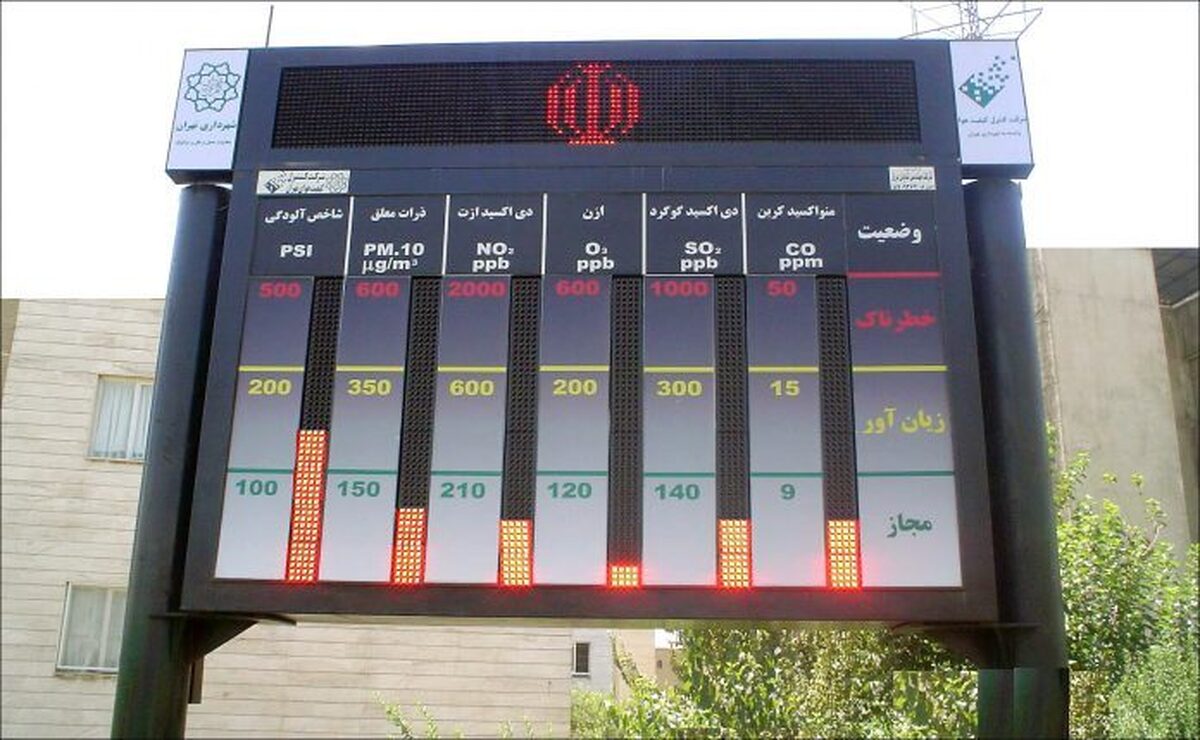 میرزایی قمی: ۱۸ تابلو نمایشگر وضعیت آلودگی هوای تهران در سطح شهر داریم